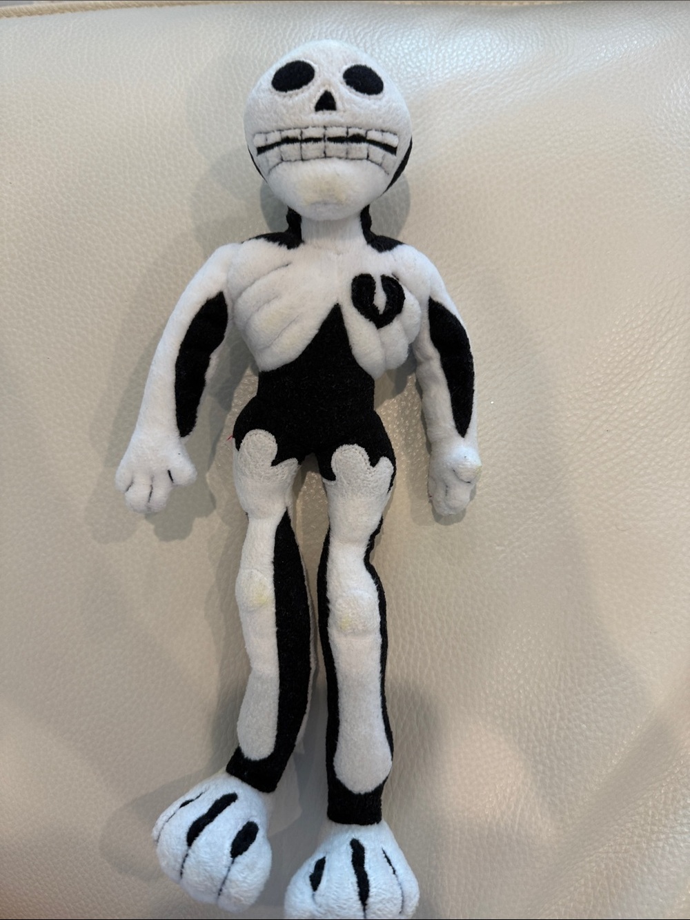 Gund Black and White Skeleton Plush Holiday Decor